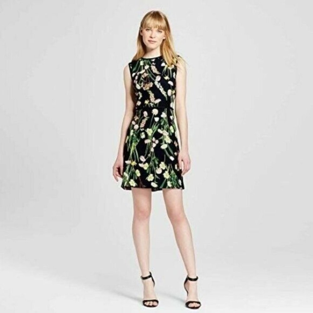 Victoria Beckham Target Black Floral Dress